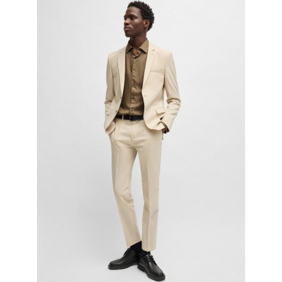 HUGO BOSS Men's Viscose Slim Fit Kenno Shirt 50539769 219 Medium Brown
