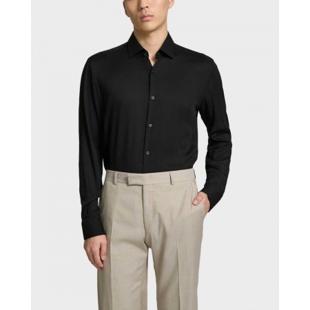 HUGO BOSS Men's Viscose Slim Fit Kenno Shirt 50539769 001 Black