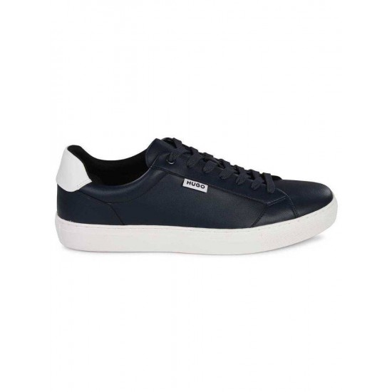 HUGO BOSS Men's Faux Leather Trainers Morrie_tenn_pu 50543957 405 Dark Blue