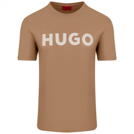 HUGO Ανδρικό Βαμβακερό T-Shirt Dulivio Κανονική Γραμμή 50467556 269 Μπεζ