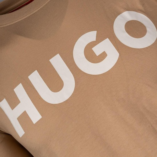 HUGO Ανδρικό Βαμβακερό T-Shirt Dulivio Κανονική Γραμμή 50467556 269 Μπεζ