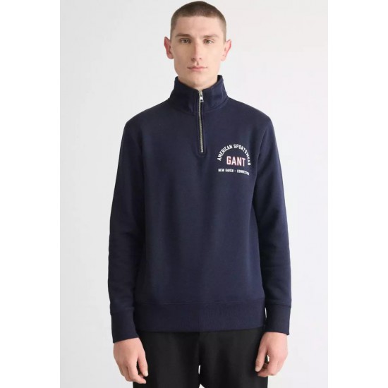 GANT Ανδρική Μπλούζα Φούτερ Printed Graphic Με Φερμουάρ 2067091 433 Σκούρο Μπλε
