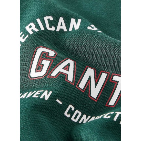 GANT Ανδρική Μπλούζα Φούτερ Printed Graphic Με Φερμουάρ 2067091 374 Πράσινο Σκούρο
