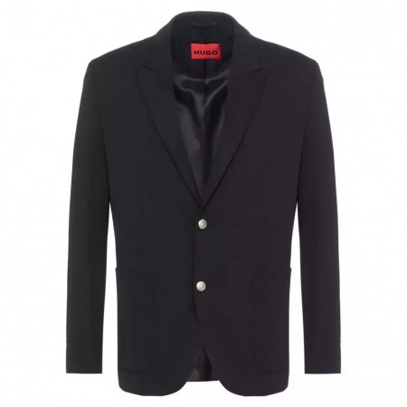 HUGO Ανδρικό Σακάκι Kris254F1X Κανονική Γραμμή 50547856 001 Μαύρο