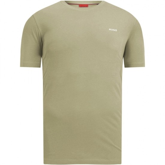 HUGO BOSS Men's Cotton Regular Fit T-Shirt Dero222 50466158 391 Open Green