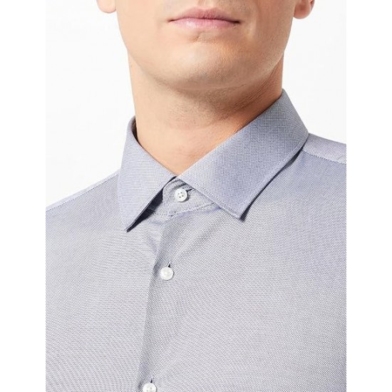 HUGO Ανδρικό Βαμβακερό Πουκάμισο Koey Στενή Γραμμή 50500210 416 Γκρι