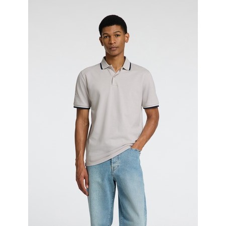 SELECTED Ανδρική Βαμβακερή Μπλούζα με Γιακά Slim Fit Atlas Sport Polo 16095852-Pure Cashmere Melange (Γκρι Ανοιχτό)
