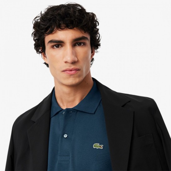 LACOSTE Ανδρική Βαμβακερή Polo Pique Μπλούζα Κανονική Γραμμή L.12.12 00 C7Z Μπλε