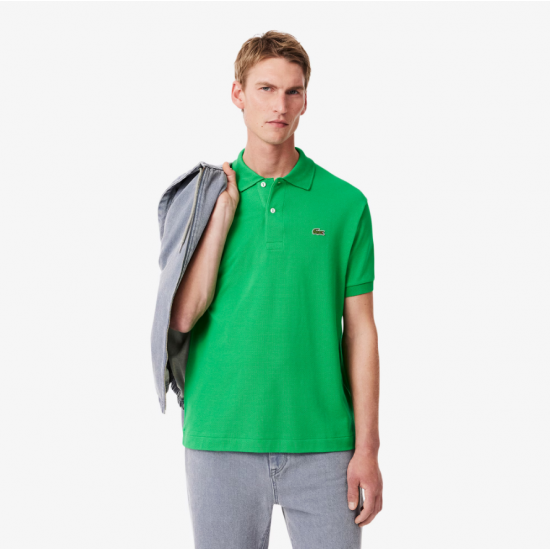 LACOSTE Ανδρική Βαμβακερή Polo Pique Μπλούζα Κανονική Γραμμή L.12.12 00 SIW Πράσινο Ανοιχτό