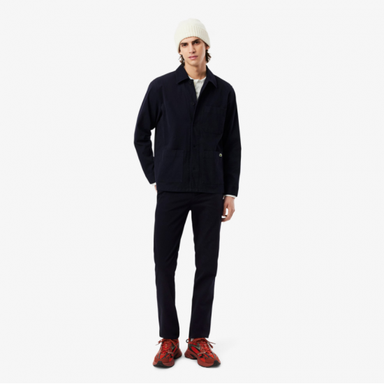 LACOSTE Ανδρικό Ελαστικό Βαμβακερό Παντελόνι Gabardine Chinos HH3463 00 HDE Σκούρο Μπλε