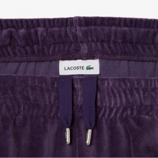 LACOSTE Γυναικείο Βελούδινο Παντελόνι Φόρμας Με Αντίθεση Άνετη Γραμμή XF5273 00 ZSV Μοβ