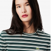 LACOSTE Γυναικείο Βαμβακερό Ριγέ Μακρυμάνικο T-Shirt Μπλούζα TF7573 00 AIG Πράσινο Λευκό