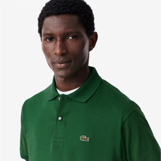 LACOSTE Ανδρική Βαμβακερή Polo Pique Μπλούζα Κανονική Γραμμή L.12.12 00 132 Πράσινο