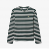 LACOSTE Γυναικείο Βαμβακερό Ριγέ Μακρυμάνικο T-Shirt Μπλούζα TF7573 00 AIG Πράσινο Λευκό