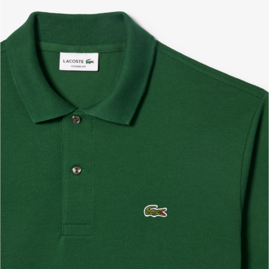 LACOSTE Ανδρική Βαμβακερή Polo Pique Μπλούζα Κανονική Γραμμή L.12.12 00 132 Πράσινο