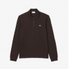 LACOSTE Ανδρική Βαμβακερή Original Μακρυμάνικη Polo Μπλούζα Piqué L.13.12 00 SKB Σκούρο Καφέ