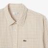 LACOSTE Ανδρικό Βαμβακερό Καρό Πουκάμισο Φανέλας Κανονική Γραμμή CH5093 00 95I Μπεζ