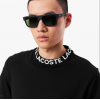 LACOSTE Ανδρικό Jacquard Branding Collar Pique T-Shirt Κανονική Γραμμή  TH9582 00 031 Μαύρο