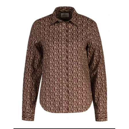 GANT Women's Cotton Voile Regular Fit G Print Shirt4300559 656 Plum Wine