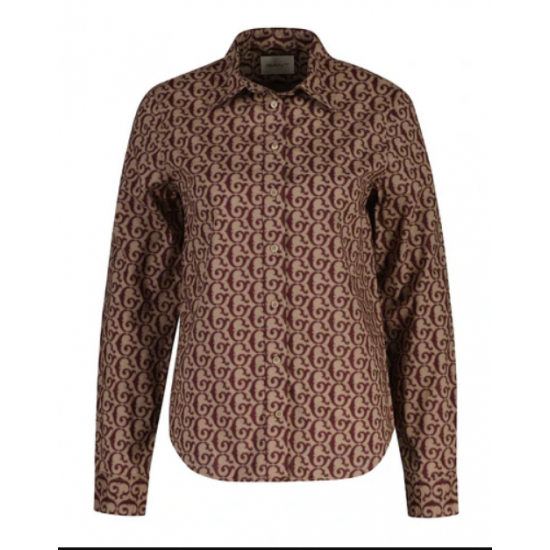 GANT Women's Cotton Voile Regular Fit G Print Shirt4300559 656 Plum Wine