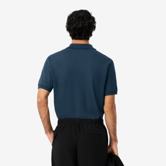 LACOSTE Ανδρική Βαμβακερή Polo Pique Μπλούζα Κανονική Γραμμή L.12.12 00 C7Z Μπλε