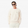 LACOSTE Ανδρικό Βαμβακερό Brushed Φούτερ Κανονική Γραμμή SH9608 00 XFJ Εκρού