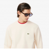 LACOSTE Ανδρικό Βαμβακερό Brushed Φούτερ Κανονική Γραμμή SH9608 00 XFJ Εκρού