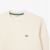 LACOSTE Ανδρικό Βαμβακερό Brushed Φούτερ Κανονική Γραμμή SH9608 00 XFJ Εκρού