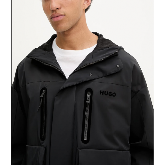 HUGO Ανδρικό Μπουφάν Byoro2531 Κανονική Γραμμή 50541611 001 Μαύρο