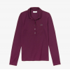 LACOSTE Γυναικεία Ελαστική Βαμβακερή Polo Pique Μπλούζα Στενή Γραμμή PF7841 00 FY5 Μπορντό