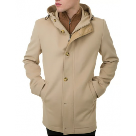 ARTISTI ITALIANI Ανδρικό Ημίπαλτο Παρκά Με Κουκούλα Κανονική Γραμμή AI26110/P.1 Μπεζ