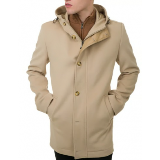 ARTISTI ITALIANI Ανδρικό Ημίπαλτο Παρκά Με Κουκούλα Κανονική Γραμμή AI26110/P.1 Μπεζ