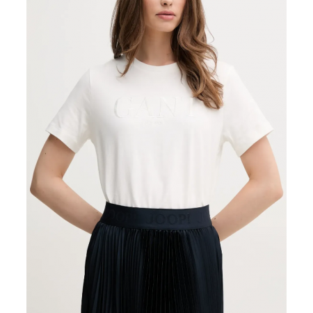 GANT Women's Cotton Regular Fit Tonal Graphic T-Shirt 4200502 113 Eggshell