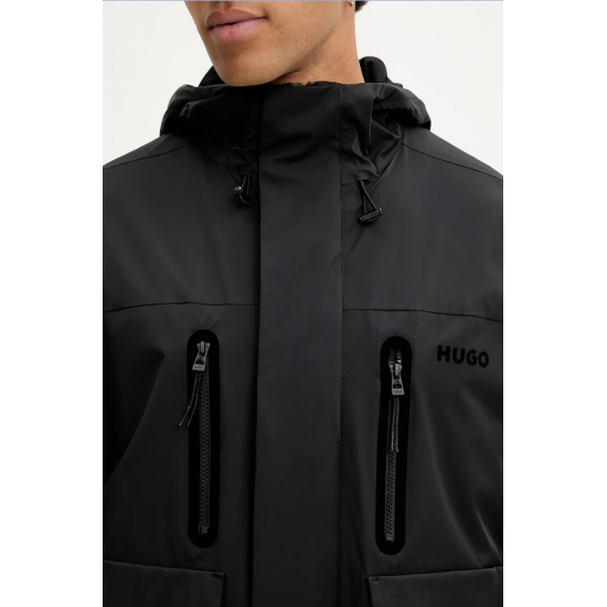HUGO Ανδρικό Μπουφάν Byoro2531 Κανονική Γραμμή 50541611 001 Μαύρο