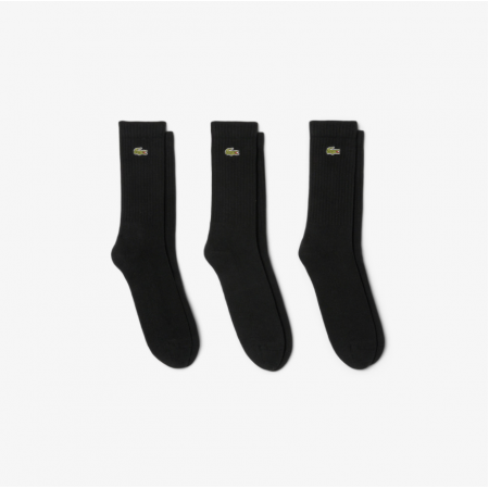 LACOSTE Unisex SPORT High-Cut Κάλτσες 3-Pack RA4182 00 8VM Μαύρες