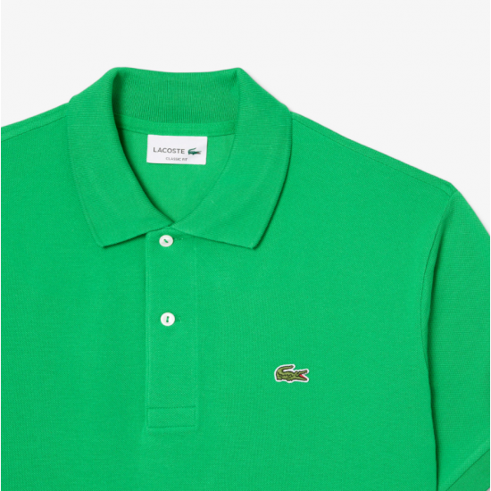 LACOSTE Ανδρική Βαμβακερή Polo Pique Μπλούζα Κανονική Γραμμή L.12.12 00 SIW Πράσινο Ανοιχτό