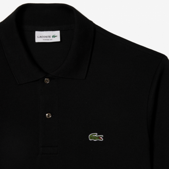 LACOSTE Ανδρική Βαμβακερή Polo Pique Μπλούζα Κανονική Γραμμή L.12.12 00 031 Μαύρο