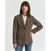 GANT Women's Regular Fit Wool Houndstooth Blazer Jacket 4770344 210 Roasted Walnut