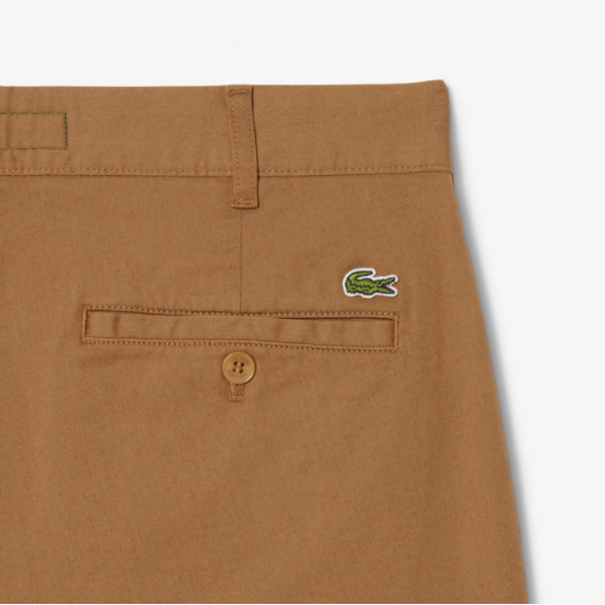LACOSTE Ανδρικό Ελαστικό Βαμβακερό Παντελόνι Gabardine Chinos HH3463 00 DPC Καφέ