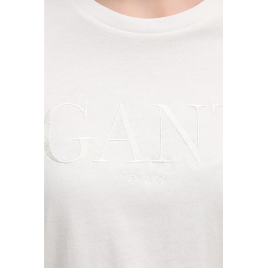 GANT Women's Cotton Regular Fit Tonal Graphic T-Shirt 4200502 113 Eggshell