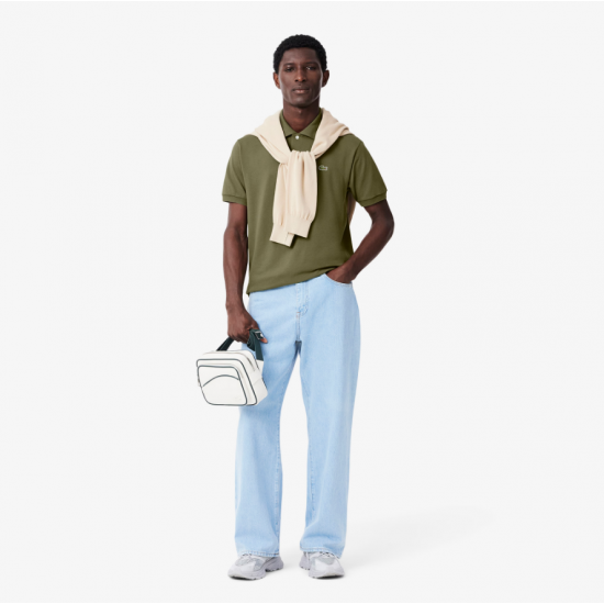 LACOSTE Ανδρική Βαμβακερή Polo Pique Μπλούζα Κανονική Γραμμή L.12.12 00 BMY Χακί
