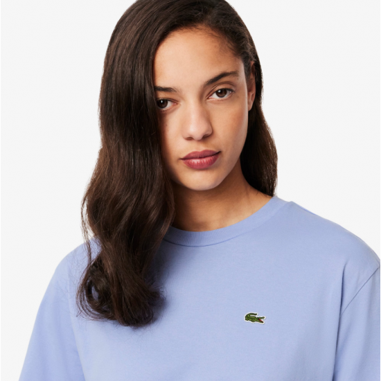 LACOSTE Γυναικεία Βαμβακερή T-Shirt Μπλούζα Άνετη Γραμμή TF7215 00 5QD Βιολετί