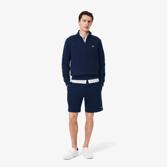 LACOSTE Ανδρικό Βαμβακερό Φλις Σορτς Κανονική Γραμμή GH9860 00 166 Σκούρο Μπλε