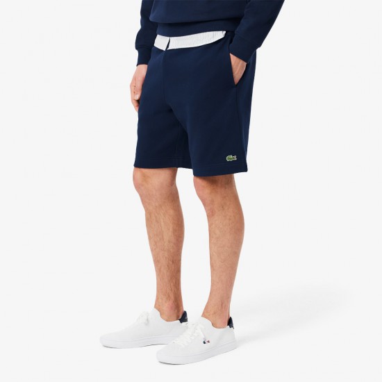 LACOSTE Ανδρικό Βαμβακερό Φλις Σορτς Κανονική Γραμμή GH9860 00 166 Σκούρο Μπλε