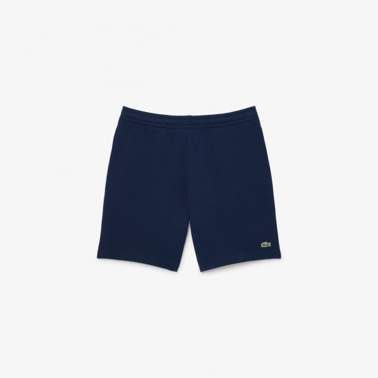LACOSTE Ανδρικό Βαμβακερό Φλις Σορτς Κανονική Γραμμή GH9860 00 166 Σκούρο Μπλε