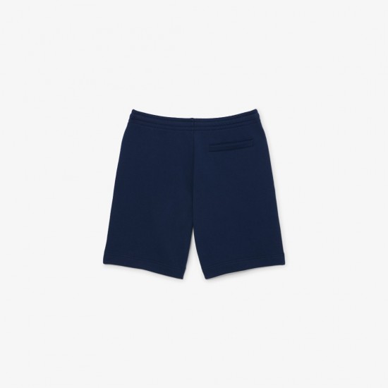LACOSTE Ανδρικό Βαμβακερό Φλις Σορτς Κανονική Γραμμή GH9860 00 166 Σκούρο Μπλε