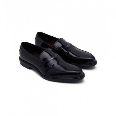 HUGO Ανδρικά Δερμάτινα Παπούτσια Monk Kerr_Slon_ablt 50512732 001 Μαύρο