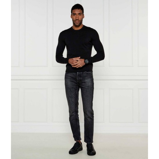 HUGO Ανδρικό Πλεκτό Πουλόβερ San Cody-CV Κανονική Γραμμή 50532074 001 Μαύρο