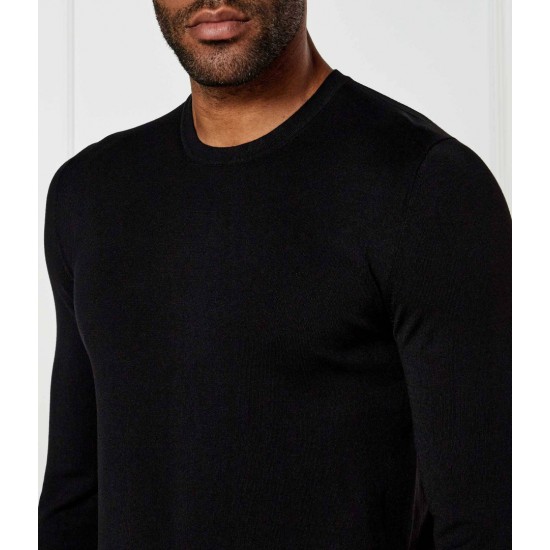 HUGO Ανδρικό Πλεκτό Πουλόβερ San Cody-CV Κανονική Γραμμή 50532074 001 Μαύρο