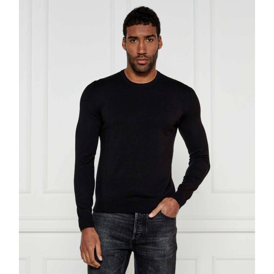 HUGO Ανδρικό Πλεκτό Πουλόβερ San Cody-CV Κανονική Γραμμή 50532074 001 Μαύρο